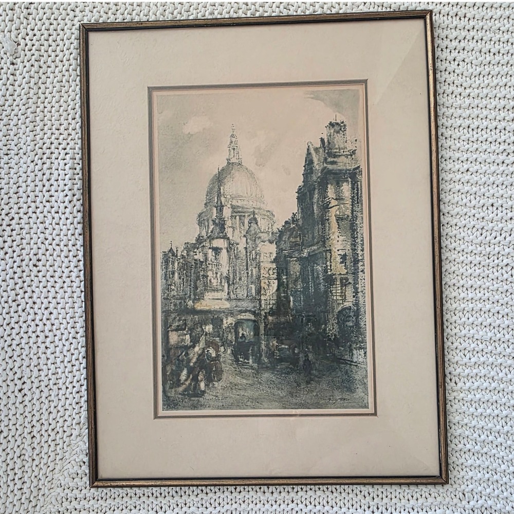 Vintage St. Pauls Cathedral London Print‎ Framed Wall Art Decor Cityscape